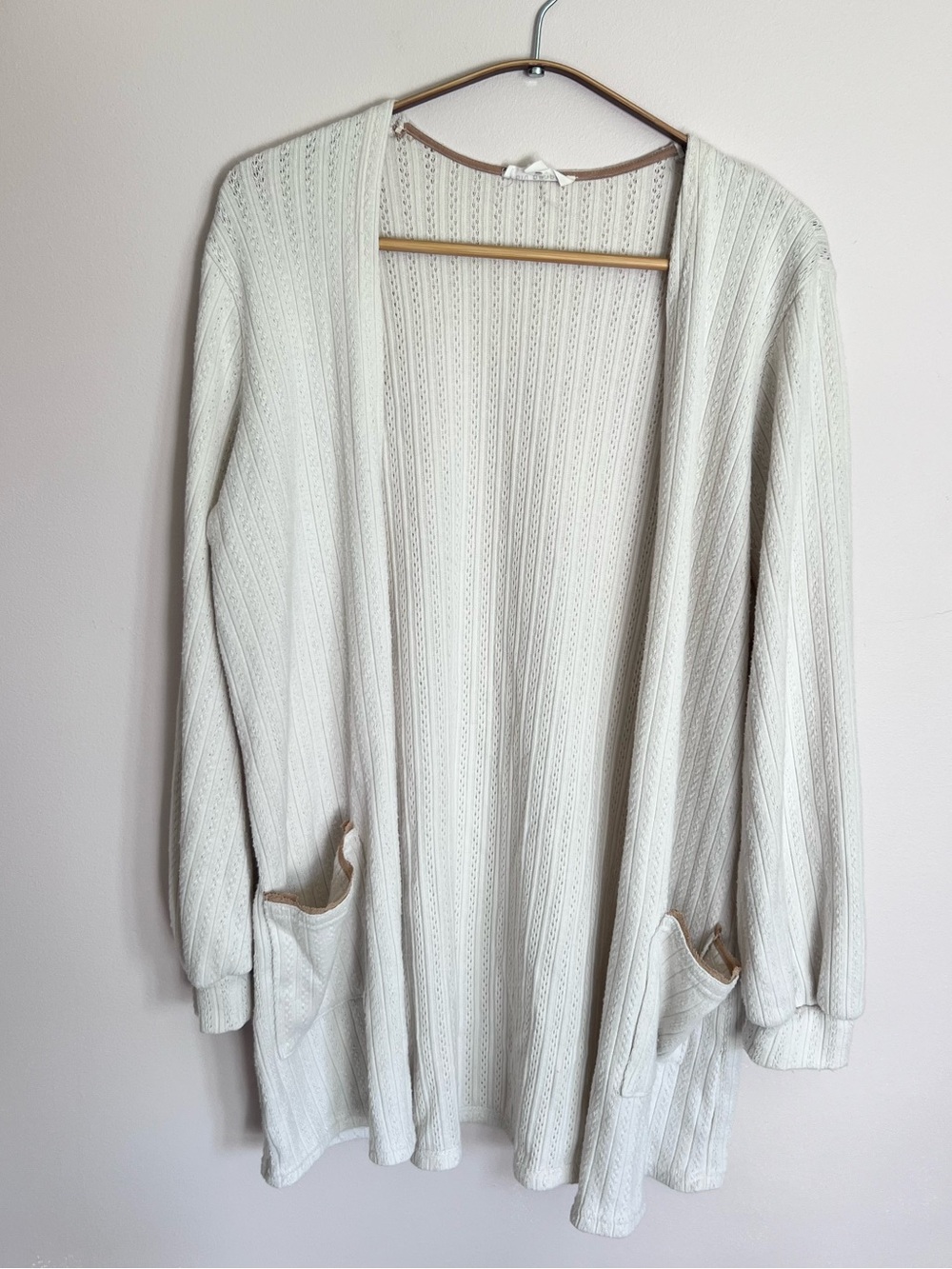 Blu Pepper Cream Lace Detail Cardigan Sweater